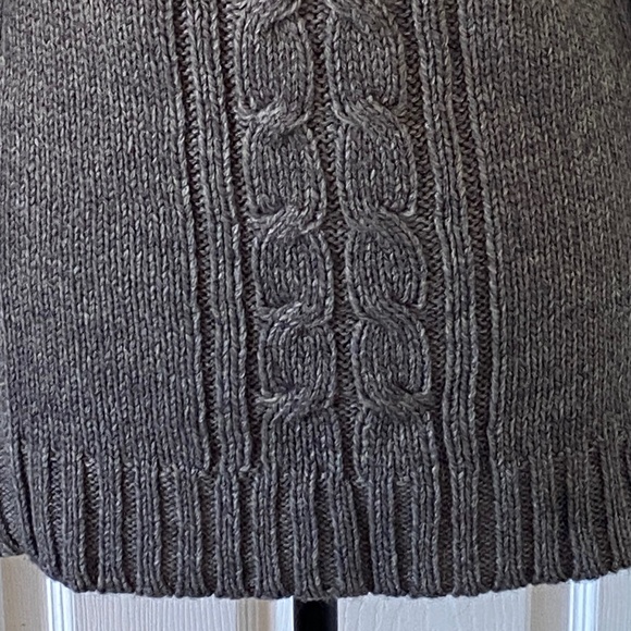 Joe Chunky Grey Sweater with Cowl Neck/Turtleneck and 3/4 Bell Sleeves, Size S - Picture 3 of 10